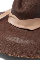 قبعة باناما بشريط ثلاثي اللف وحافة منسلة